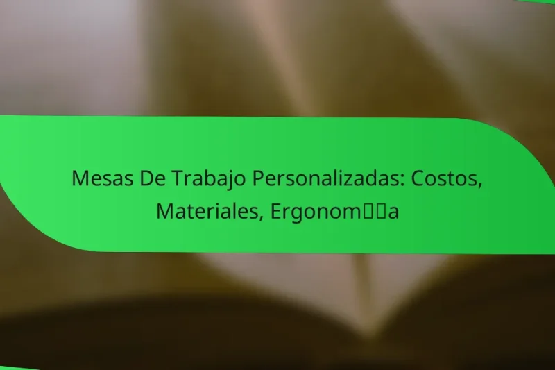 Mesas De Trabajo Personalizadas: Costos, Materiales, Ergonomía