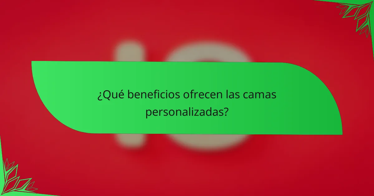 ¿Qué beneficios ofrecen las camas personalizadas?
