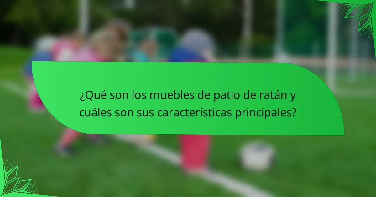 ¿Qué son los muebles de patio de ratán y cuáles son sus características principales?