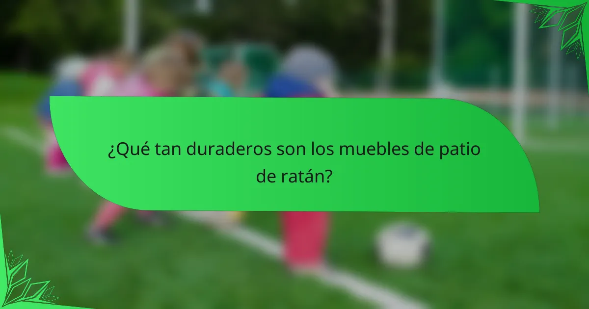 ¿Qué tan duraderos son los muebles de patio de ratán?